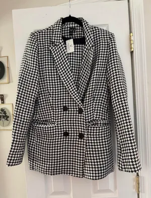 Houndstoooth blazer and skirt set thumbnail 1