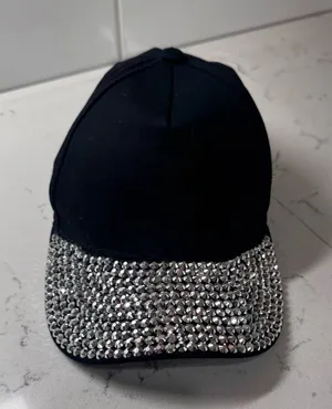 Juicy Couture Black Baseball Cap Hat Rhinestone Studded Brim thumbnail 1