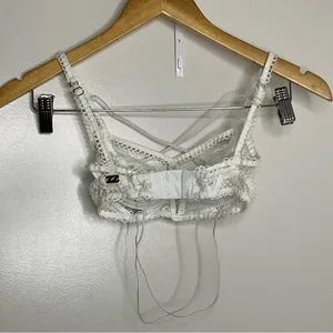 For Love and Lemons Strappy Vega Underwire Bra In White Size XS thumbnail 4