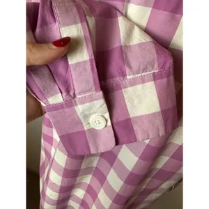 Tyler Boe Shirt Women Medium Purple White Gingham Long‎ Sleeve Button Down Tunic thumbnail 8