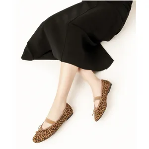 C.Paravano Almond-Toe‎ Ballet Microsuede Flats (Liora) Leopard Size 40 US 9.5 thumbnail 2