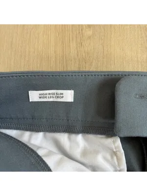 Loft NWT Women's Gray High Rise Slim Wide Leg Crop Pants Size 6 thumbnail 5