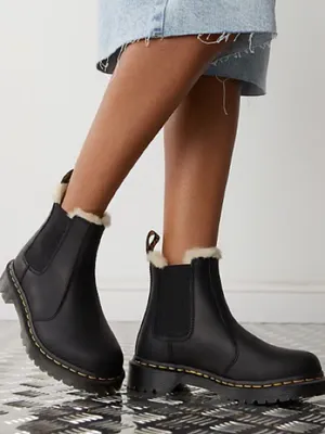 Dr. Martens Women’s 2976 Leonore Faux Fur Lined Chelsea Boots Leather in Black 9 thumbnail 1