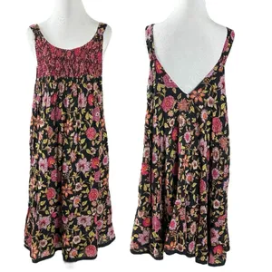 Free People Bohemian Dainty Retro 70s Floral Swing Dress Size Large Flowy thumbnail 5