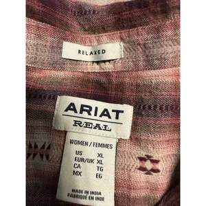 Ariat Real Relaxed Button Down Flannel Women's Size XL Western Cowgirl Patterned thumbnail 3
