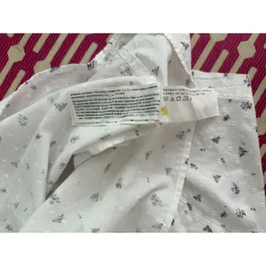 Gilly Hicks Sleep Pajama Top Large White Floral Swiss Dot 100% Cotton Button thumbnail 10