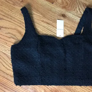 Abercrombie Tweed Black Textured Crop Top NWT thumbnail 2