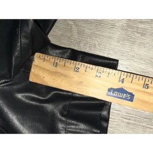 Zara Black Faux Leather Paperbag‎ Waist Shorts with Tie Belt Womens Small thumbnail 5