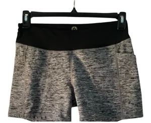 Mono B Womens Space Dye Athletic Workout Shorts Gray‎ Black Size L Side Pockets thumbnail 1