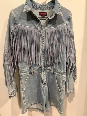 Denim Fringe Romper Rock&Roll Denim size med thumbnail 2