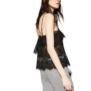 The Kooples Sport Flower Relief Lace Cami Y2K Cropped Tank Floral Detail thumbnail 3