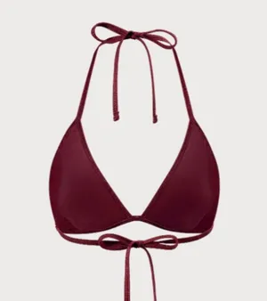 BERLOOK Burgundy Crochet Halter Triangle TOP AND Burgundy Crochet Tie Bottom 52 thumbnail 8