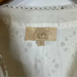 Anthropologie Love The Label Cream‎ Eyelet Button Down Dress Size Xsmall thumbnail 7