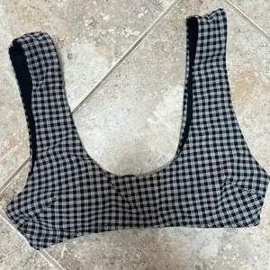 Aerie Chic Black and White Plaid Top thumbnail 1