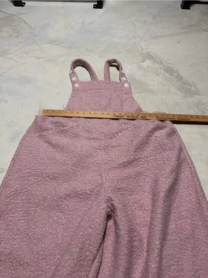 Halara adjustable straps casual teddy Cozy Pink Overalls NWT 1X thumbnail 5