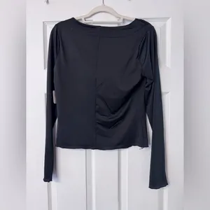 Free People Running Late Black Cowl Neck Blouse thumbnail 5