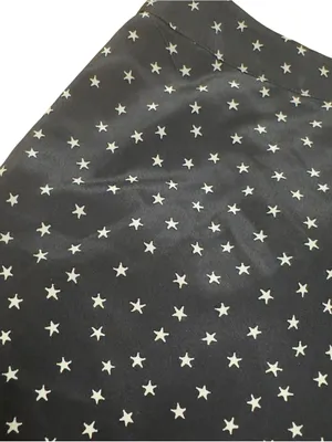 Madewell Women’s 2 Black White Star Print 100% Silk Ruffle Hem Mini Skirt G9969 thumbnail 8