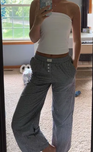 Wild Fable Striped Linen Pants thumbnail 1