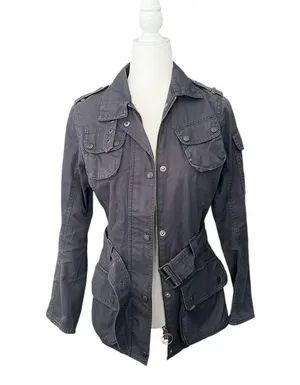 Barbour Utility Jacket Belted Gray Navy L2051 US4 thumbnail 1