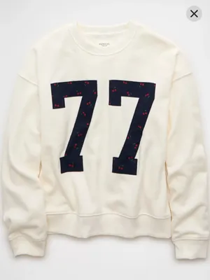 American Eagle Relaxed Graphic Sweatshirt with cherry details thumbnail 1