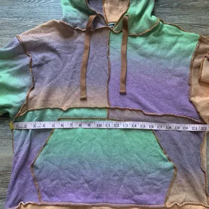 Jaded London oversized patchwork lightweight knitted hoodie wool blend 4 thumbnail 6