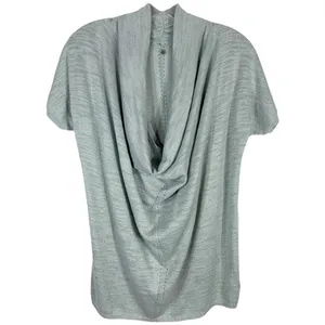 Anthropologie‎ Knitted Knotted Small Top Knit Sparkly Gray Blue Cowl Crochet 392 thumbnail 2
