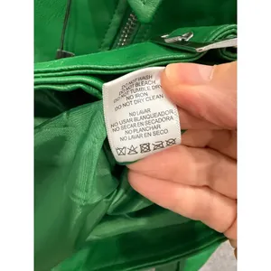 Love Tree Women Jacket Small Green Moto Asymmetrical Zip Faux Leather 8229JH thumbnail 7