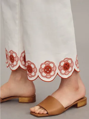 Anthropologie The Colette Cropped High-Rise Wide-Leg Jeans: Scallop-Hem Edition thumbnail 3