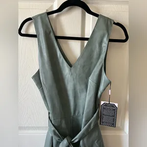 Anthropologie Avec Les‎ Filles Faux Leather Cross Back Fairycore Romper Sz S Grunge thumbnail 7