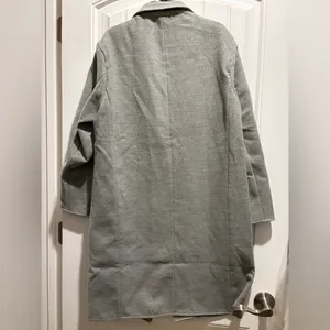 Petal & Pup Long Grey Coat Lightweight Single Button Collared Coat NEW thumbnail 5