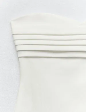 midi bodycon dress sleeveless white wedding cocktail graduation party thumbnail 6