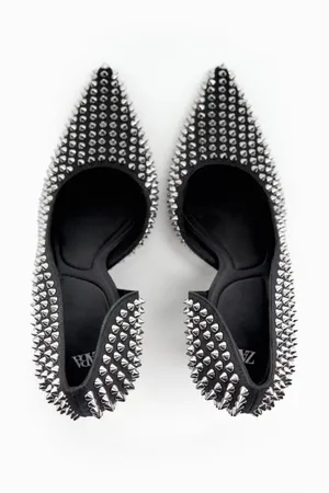 studded heels high heel shoes in black thumbnail 3