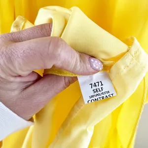 A. Drea Sleeveless Halter Neck Pleated Formal Maxi Dress Gown Yellow Small thumbnail 5