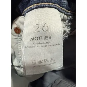 Mother The Insider Crop Step Chew in Dancing on Coals Distressed Blue Jeans Sz26 thumbnail 7