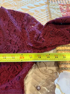 Altar'd State wine-colored babydoll mini dress women’s M NWT thumbnail 10