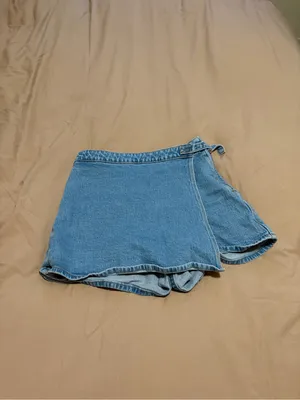 ROLLA'S Light Blue Denim Wrap-Style Mini Skirt thumbnail 3