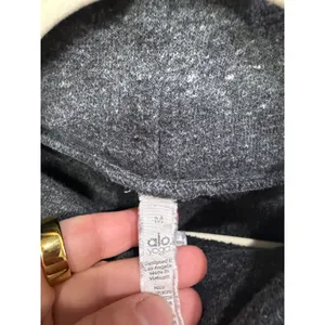 Alo Yoga Haze Pullover Sweatshirt Anthracite Heather Gray Cowl Neck Size M thumbnail 3
