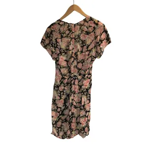 Reformation Plunging Floral Mini Dress Pink Roses thumbnail 4