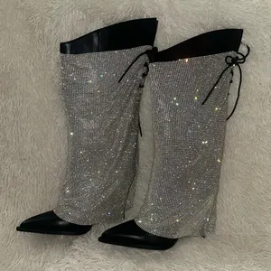 Azalea Wang Jaclyn-Black Stiletto Boot - Size 8 - Nib thumbnail 4
