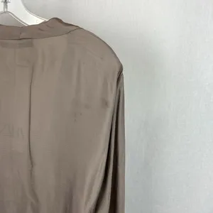 Zara Brown Taupe Long Bell Sleeve Drape Wrap Blouse Top NEW XL thumbnail 10