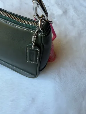COACH 7785 Hamptons Demi Green Leather Shoulder Bag Y2K Rare Accessory Pouch thumbnail 4