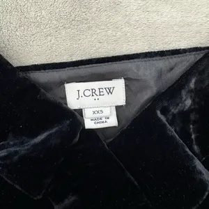 J. Crew Women's Going Out Velvet Ruffle Strappy Cami Tank Top, Black, XXS thumbnail 2