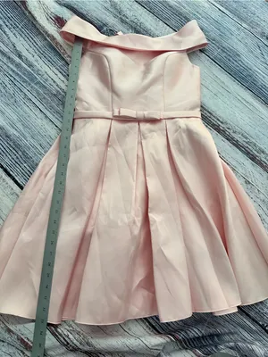 Handmade Off-Shoulder Taffeta Fit & Flare Dress in Light Pink thumbnail 11