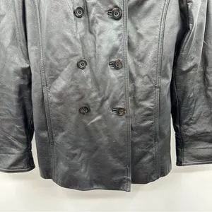 Vintage 90s Wilsons Leather Black Genuine Leather Jacket‎ Coat Size M thumbnail 3