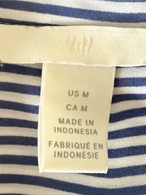 H&M Blue and White Vertical Stripe Button-Up Blouse. Size M thumbnail 4