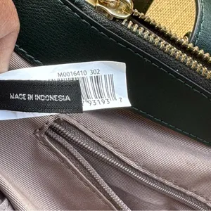 Marc Jacobs Commuter Tote Leather Shoulder Bag Forest Green Zip Work Laptop thumbnail 11