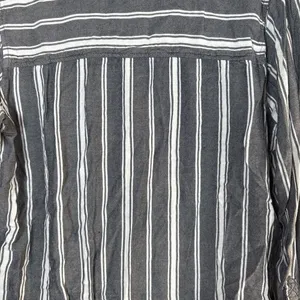 American Eagle Oversized Fit Grey And White Striped Button Shirt Women’s Medium thumbnail 13