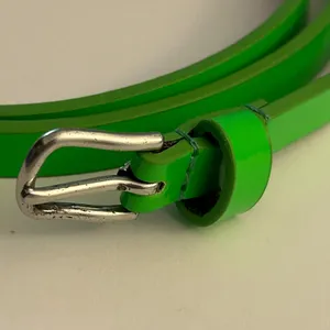 Coldwater Creek Womens XLG Skinny‎ Neon Green Belt Silver Buckle thumbnail 2