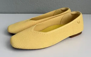 VIVAIA Margot 2.0 Women's US 8 EU 39 Yellow Knit Square Toe Ballet Flats thumbnail 1