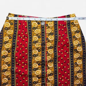 Red, Yellow, and Blue Striped Floral Button Down Maxi Skirt (Size XS) thumbnail 2